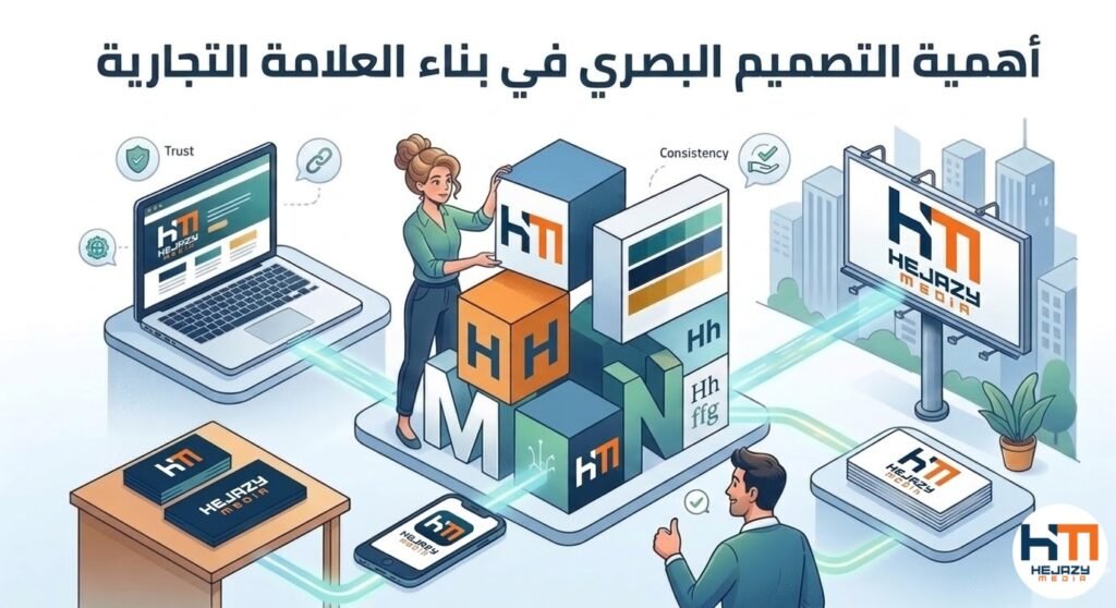أهمية التصميم البصري في بناء العلامة التجارية